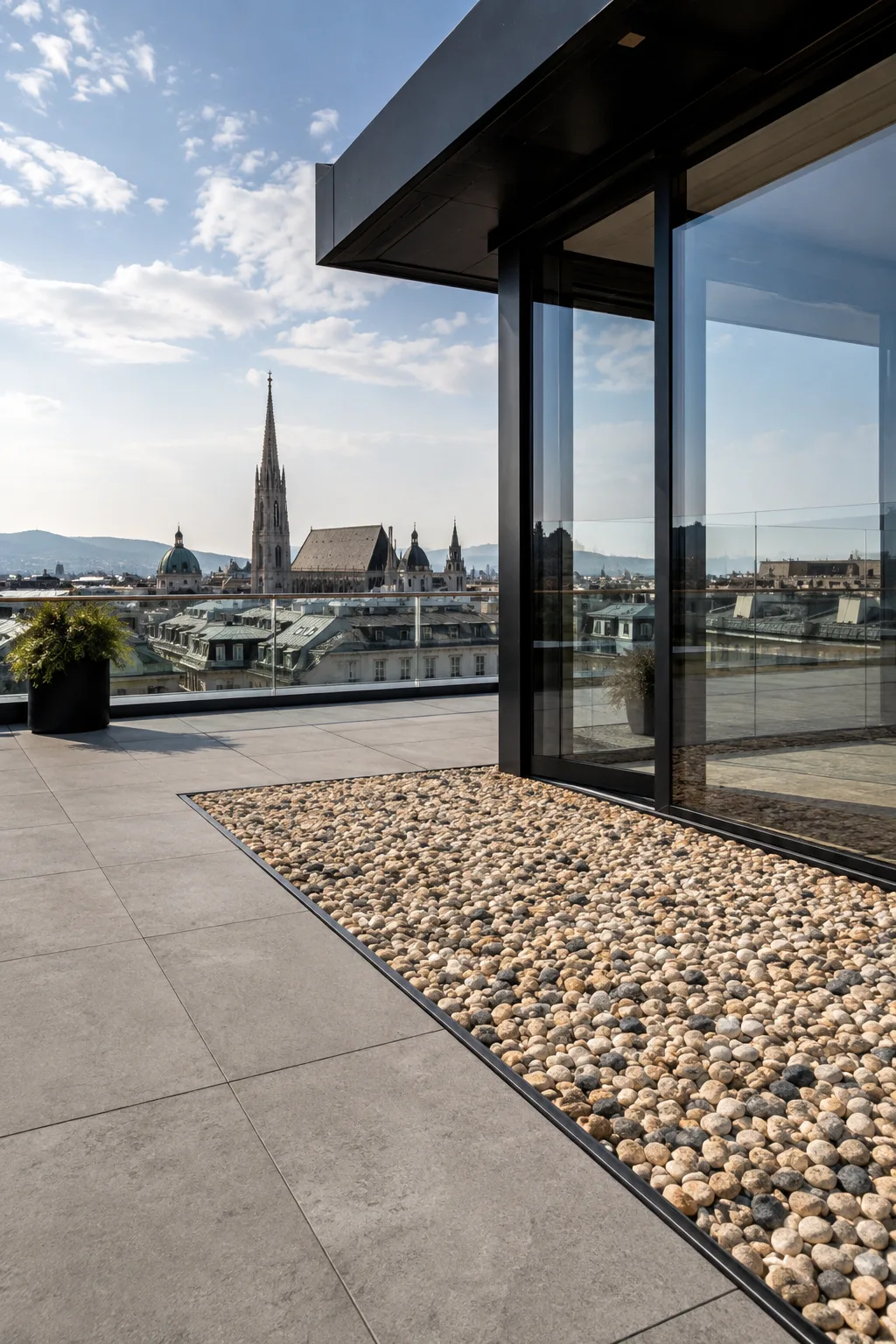Beispiel für Terrasse mit markanter Körnung